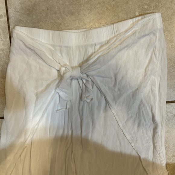 Kona Sol White Crinkled Gauze Tie Front Cover Up Pants XL - Picture 4 of 6
